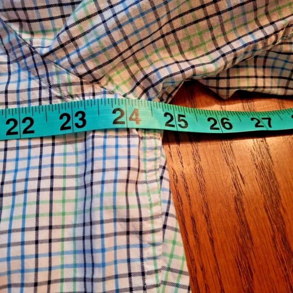 Turtleson Blue Green Check Mens Button up Shirt Size XL Preppy‎  Easter Spring - Picture 7 of 9